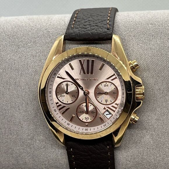 Michael Kors Bradshaw MK6066 Women Black Leather Analog Dial Quartz Watch JMB65 main image 11